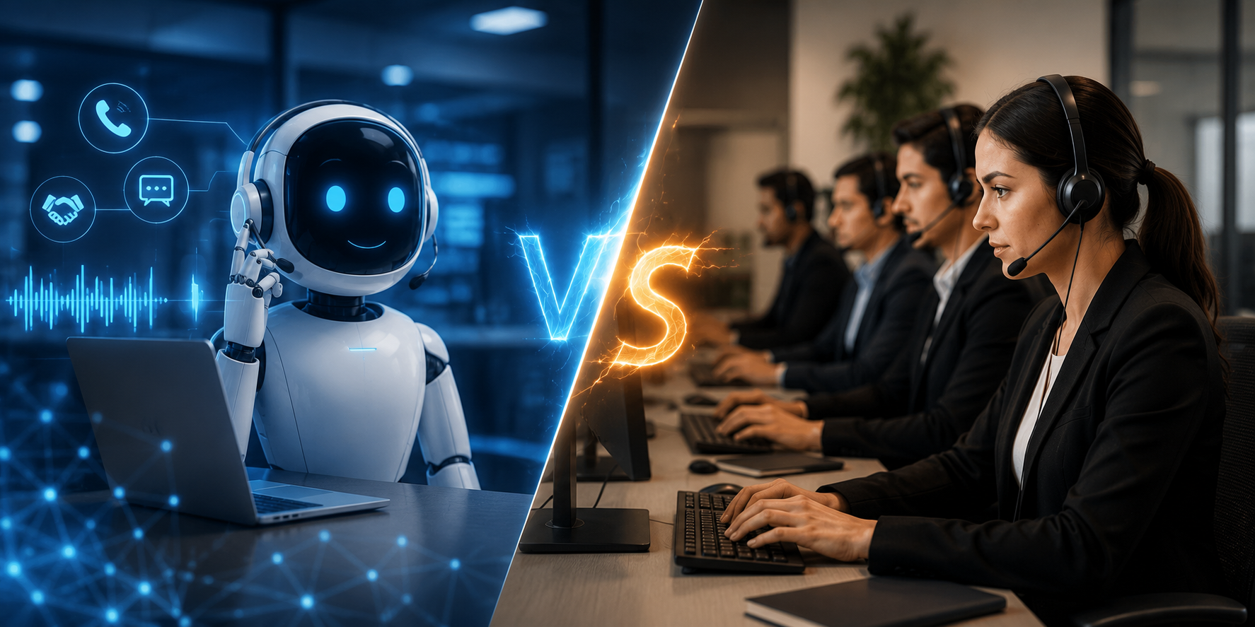 Agentes de voz con IA vs. call center tradicional